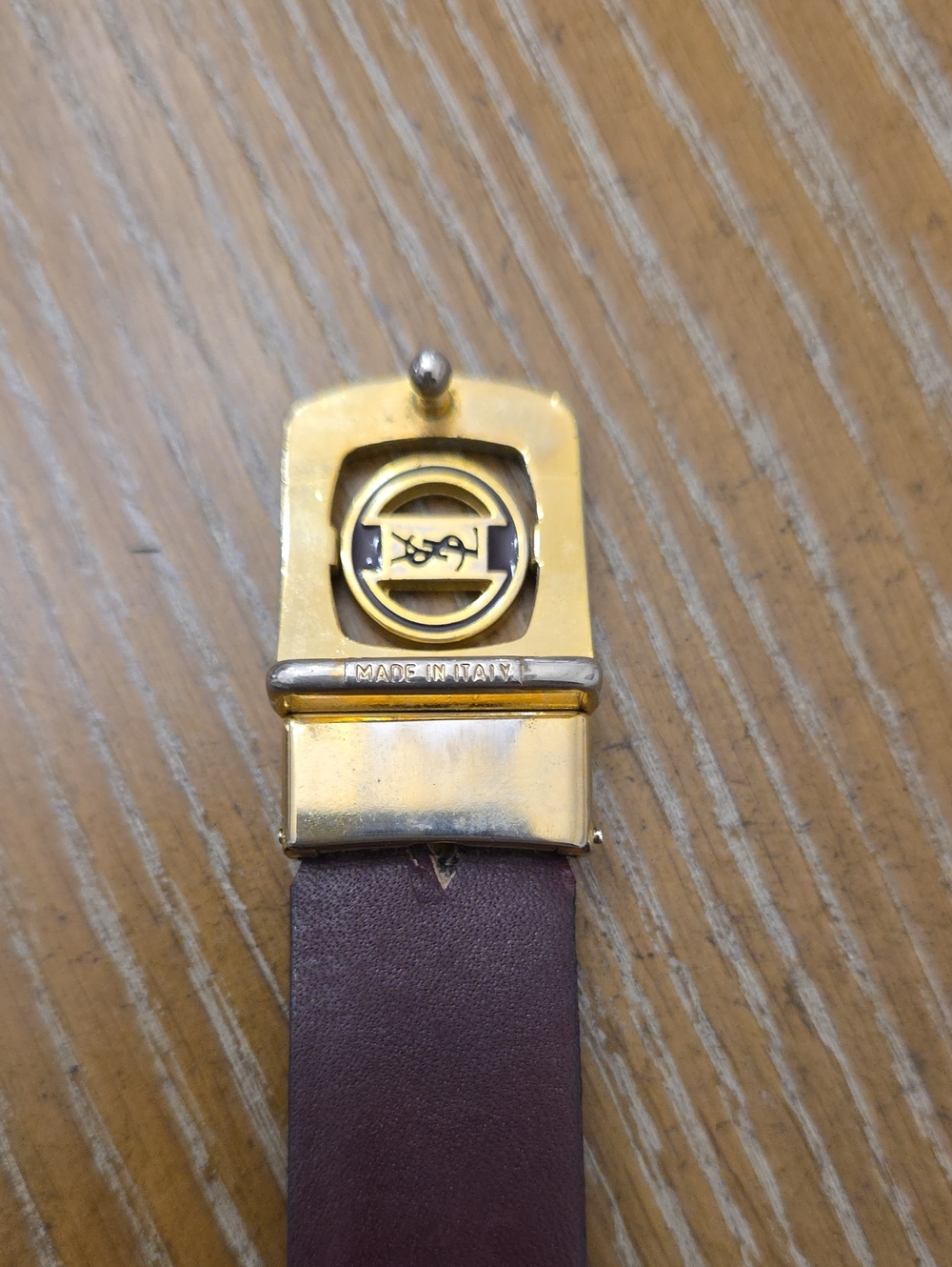 Authentic Vintage YSL Reversible Spinner Logo Belt 39" - Picture 9 of 9